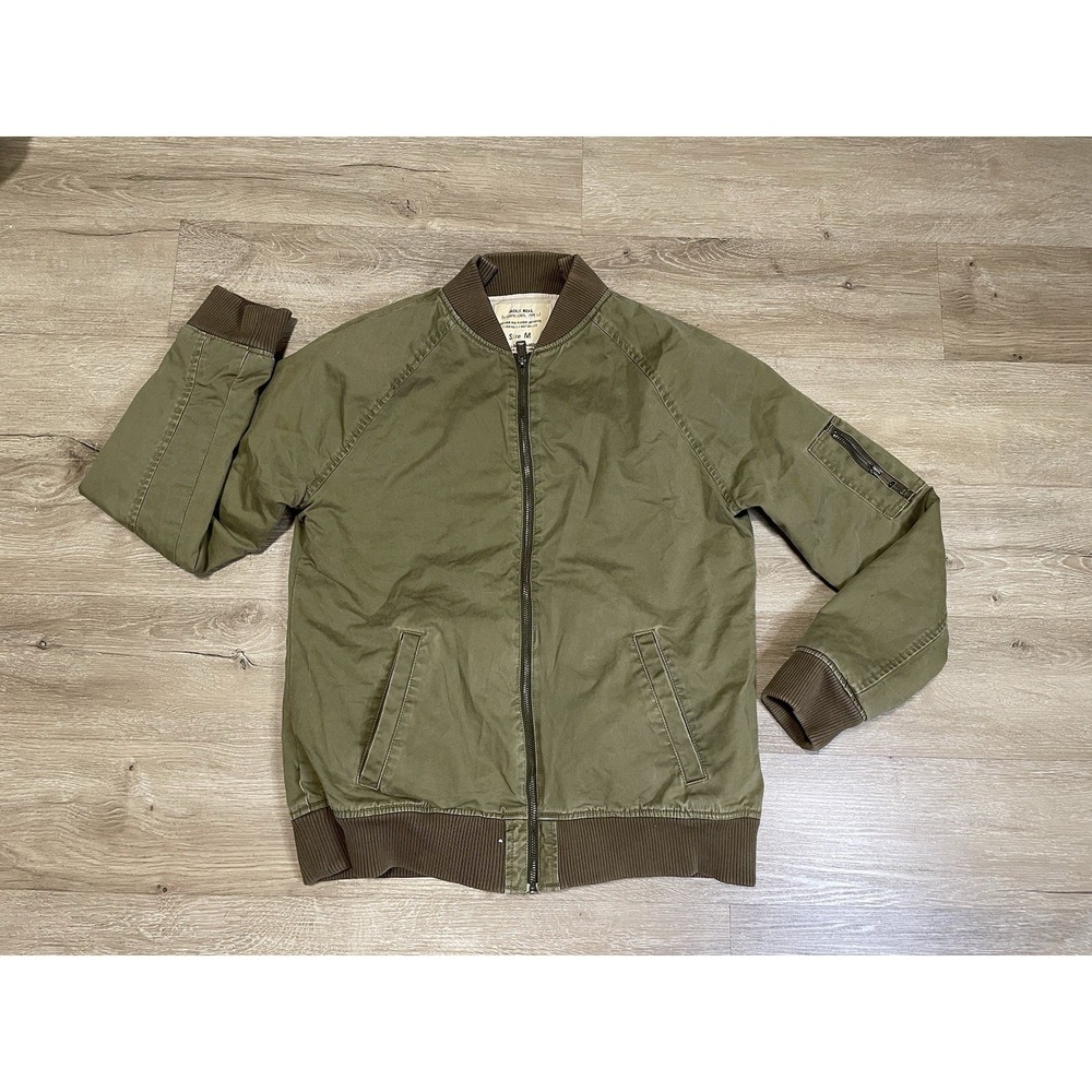 Lucky Brand Olive Green Mens Sz M Bomber Jacket Military Full Zip